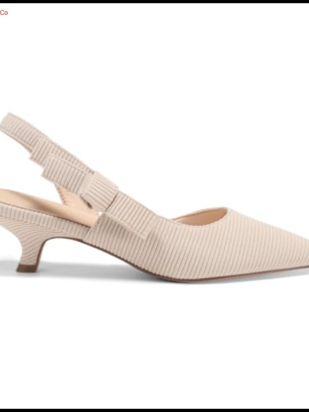 Coutgo Slingback Kitten Heels Pointed Toe D'Orsay Bow Dress Shoes